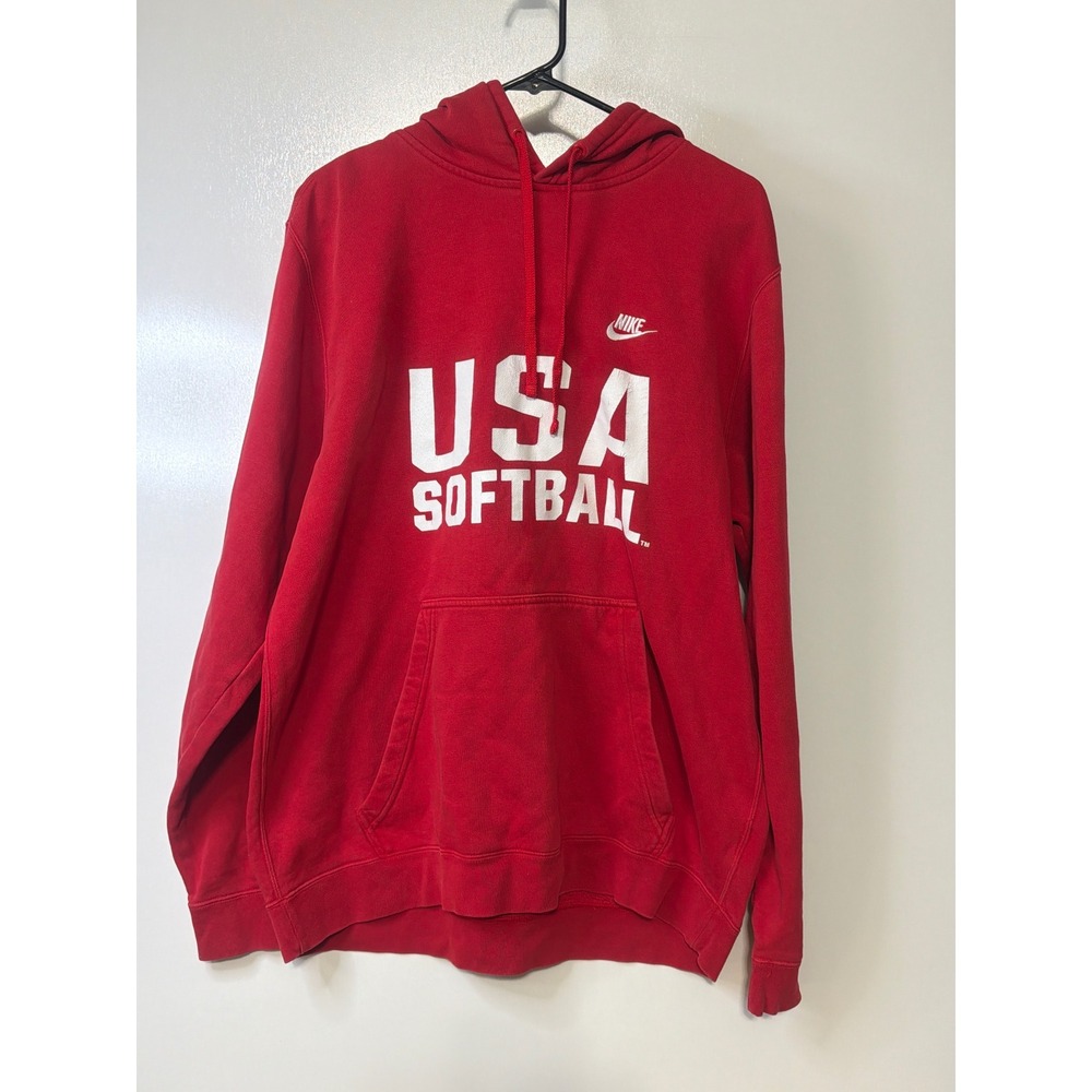 Nike USA Softball Hoodie Red Pullover Sweatshirt